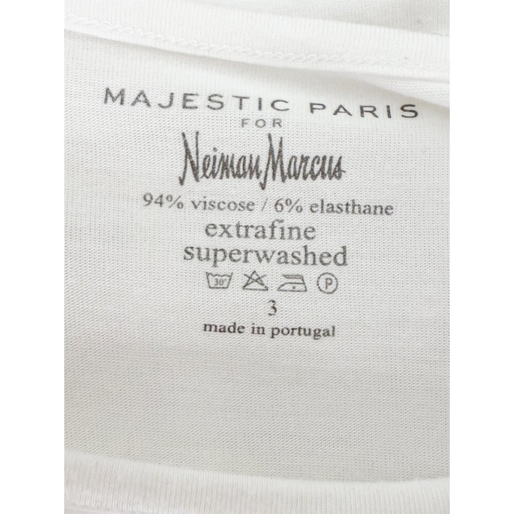 MAJESTIC FILATURES ASYMMETRICAL HEMLINE LONG SLEEVE TEE 3/M white - Picture 6 of 7